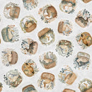 Cotton Tails - Rabbit and Basket Toss - Grey