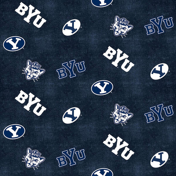 Brigham Young Cougars - Distressed Logo Flannel