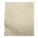 Fabric swatch with star pattern on a beige background