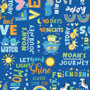 Noah's Journey - Two by Two Words - Royal Blue