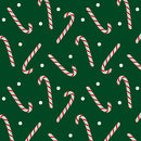 Country Christmas - Jolly Candy Canes - Dark Green