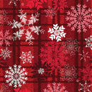 Holiday Farmhouse Plaid - Snowflake Plaid - Red
