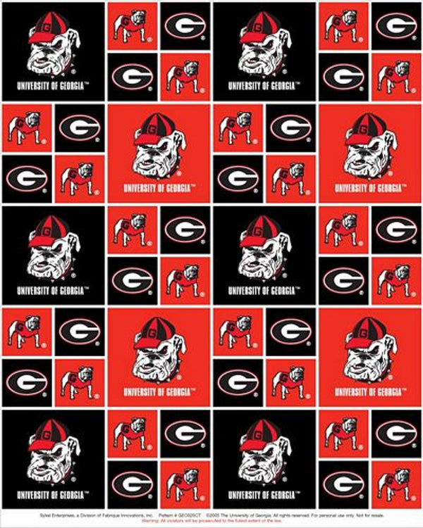 Georgia Bulldogs - Geometric Broadcloth