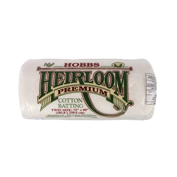 Hobbs Heirloom Premium 80/20 Cotton Batting - Twin Size (72" x 90")
