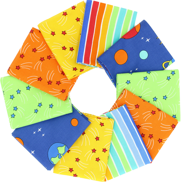 Space Themed Fat Quarter Bundle - 10 pack (Spaced Out)