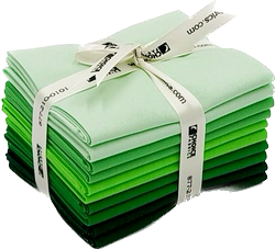 Supreme Solids - Fat Quarter Bundle - Shades of Green - 10 pack