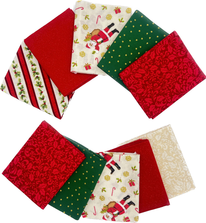 Christmas Themed Fat Quarter Bundle - 10 pack (Mulberry Holiday)