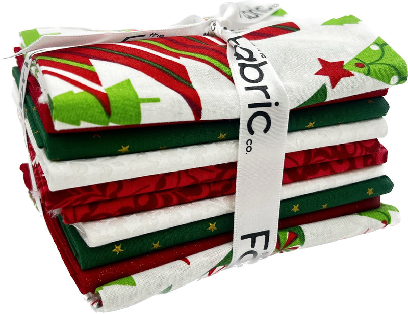 Christmas Themed Fat Quarter Bundle - 10 pack (Oh Christmas Tree)