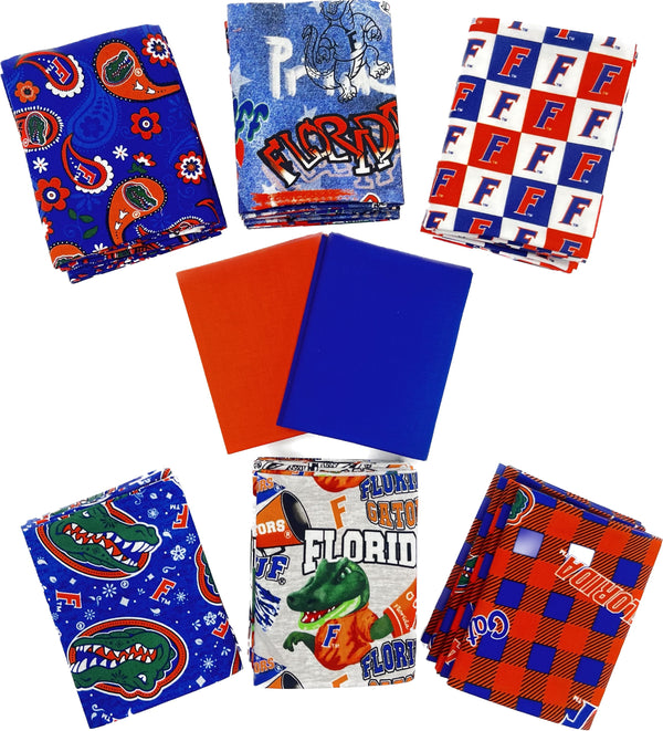 Florida Gators - Fat Quarter Bundle - 20 pack (Blue & Orange)