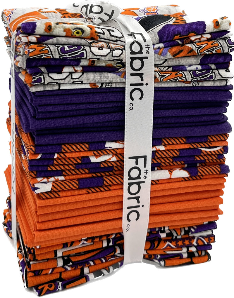 Clemson Tigers - Fat Quarter Bundle - 20 pack (Purple & Orange)