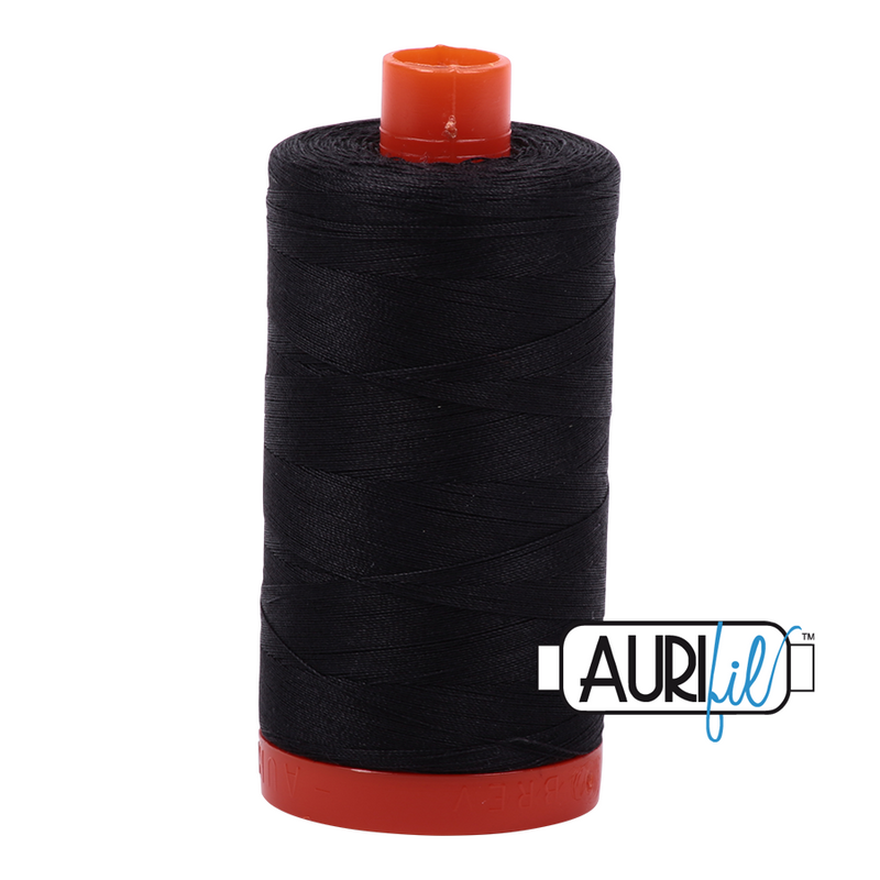 Aurifil 50wt Mako Cotton Thread - Very Dark Grey