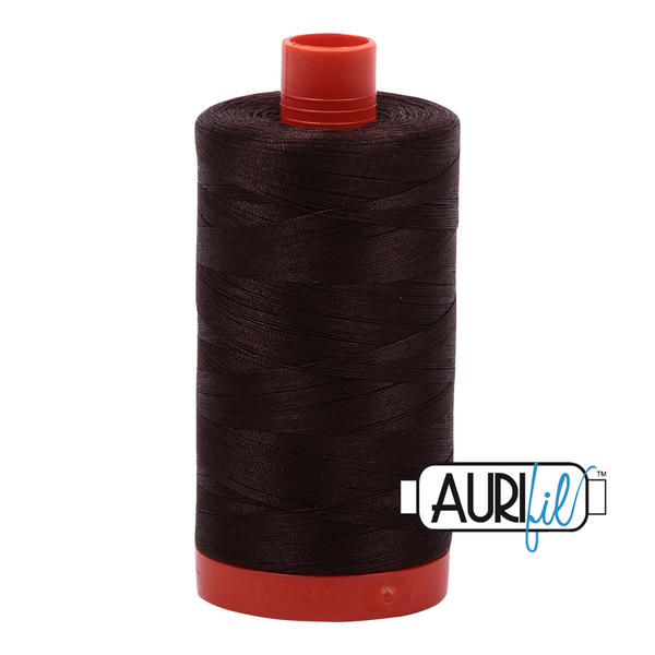 Aurifil 50wt Mako Cotton Thread - Dark Brown #5024
