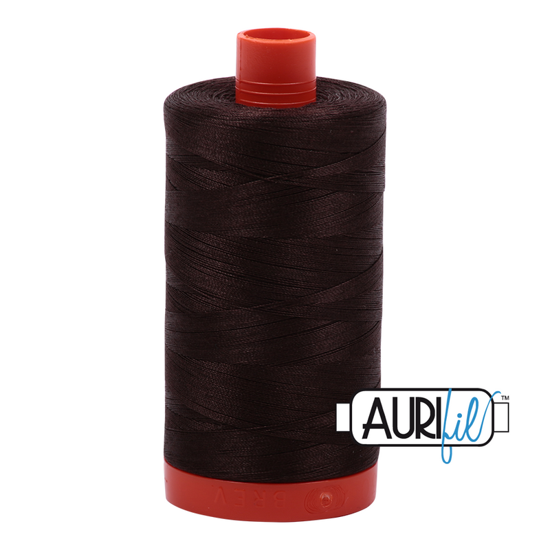 Aurifil 50wt Mako Cotton Thread - Dark Brown