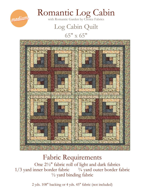 Romantic Log Cabin - Quilt Kit