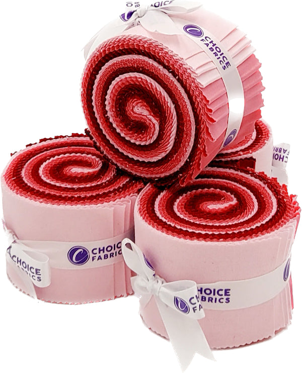 Supreme Solids - 2.5" Roll - Shades of Pink & Red (20 cuts)