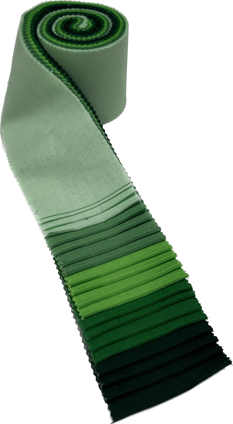 Supreme Solids - 2.5" Roll - Shades of Green (20 cuts)
