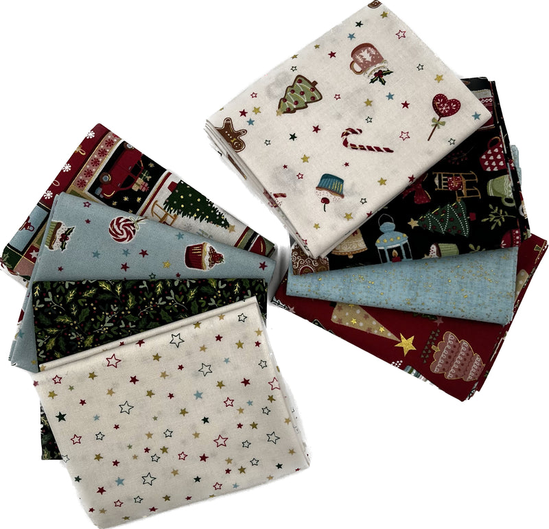 Cosy Christmas - Andover Fabrics - Fat Quarter Bundle - 8 pack