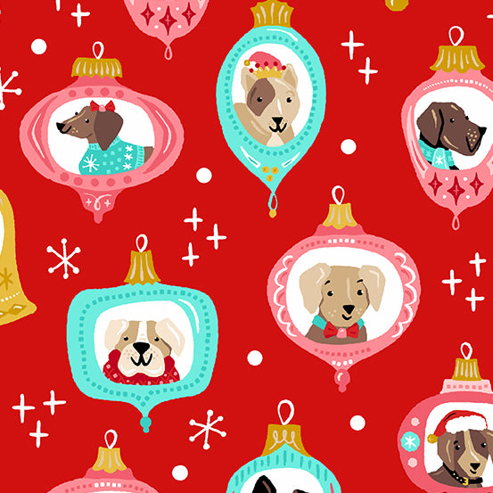 Furry & Bright - Dog Ornaments - Red