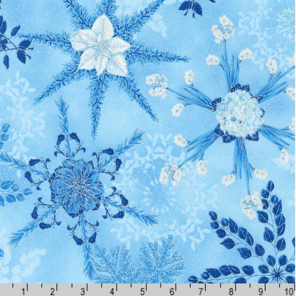 Holiday Flourish - Snow Flower - Blue