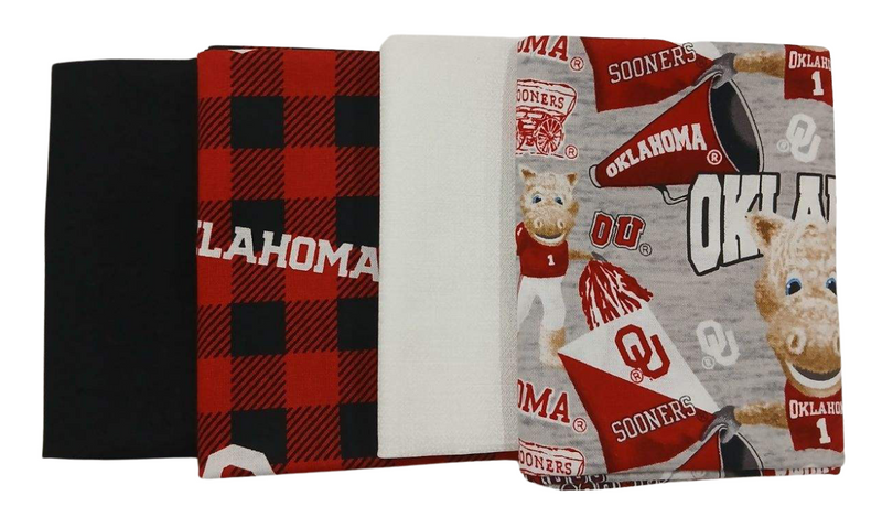 Oklahoma Sooners - Fat Quarter Bundle - 10 pack (Crimson & White)