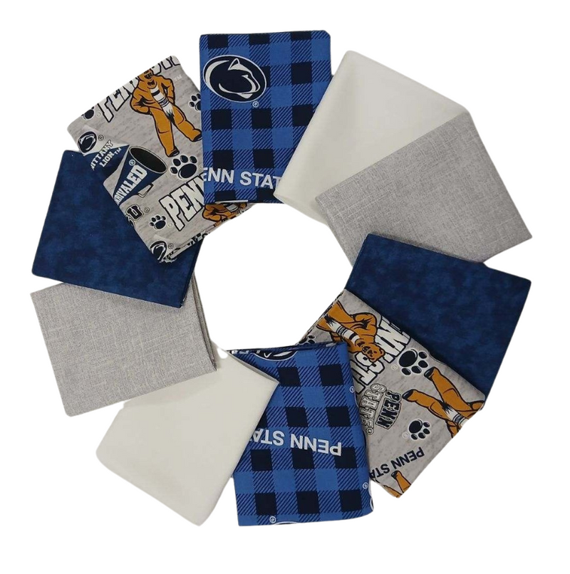 Penn State Nittany Lions - Fat Quarter Bundle - 20 pack (Blue & White)