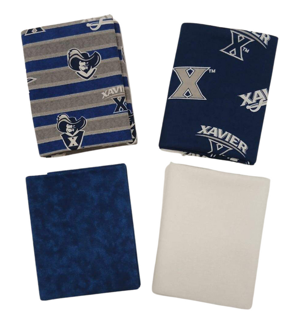 Xavier Musketeers - Fat Quarter Bundle - 10 pack (Navy & White)
