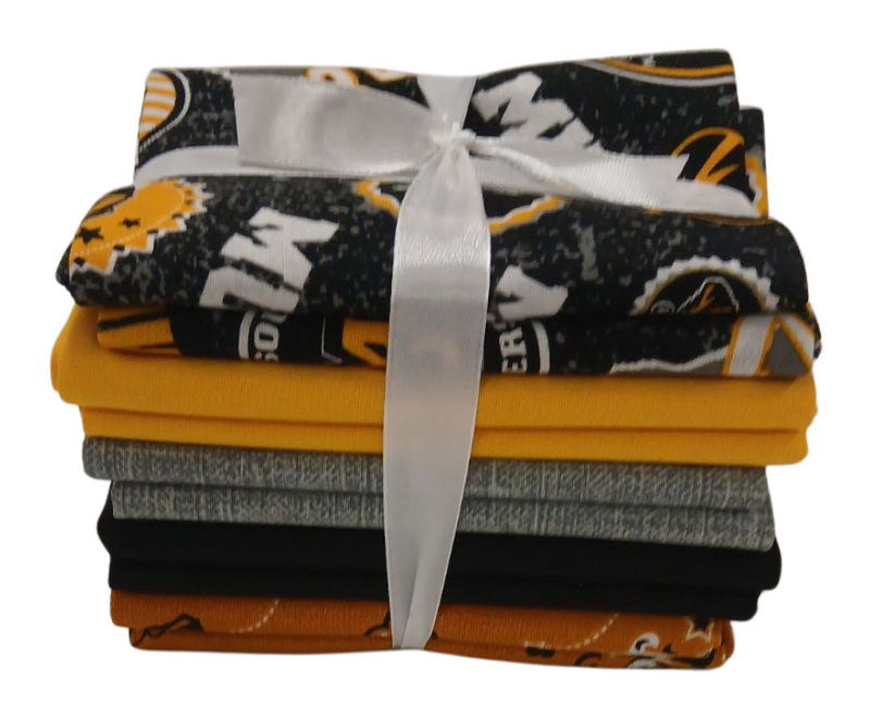 Missouri Tigers - Fat Quarter Bundle - 10 pack (Black & Gold)