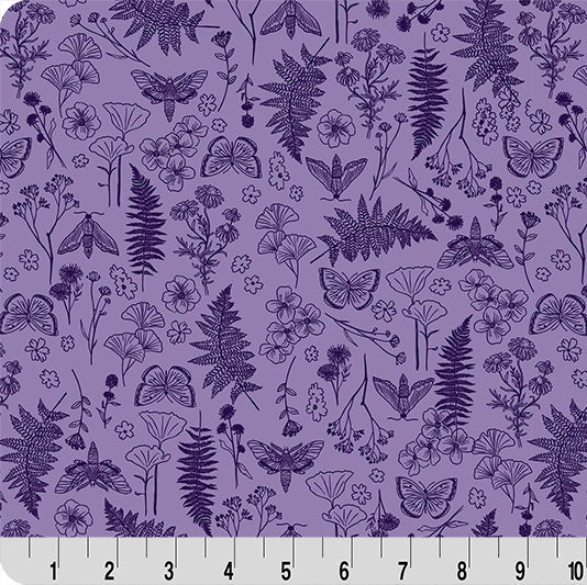 Purple Whispering Blooms Faegrove Quilting Cuddle Fabric Per Yard