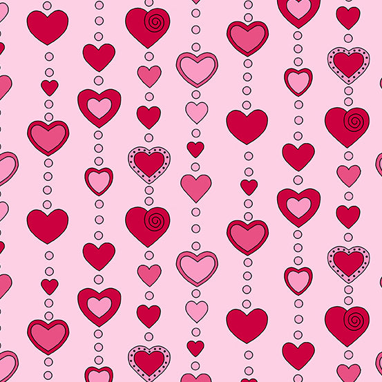 Love Me Do - Beaded Hearts - Pink