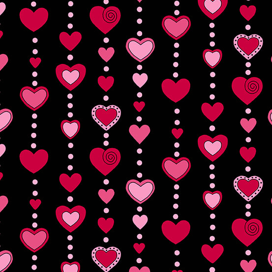 Love Me Do - Beaded Hearts - Black