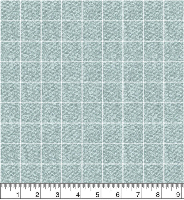 A Wooly Garden - Window Plaid - Aquamarine
