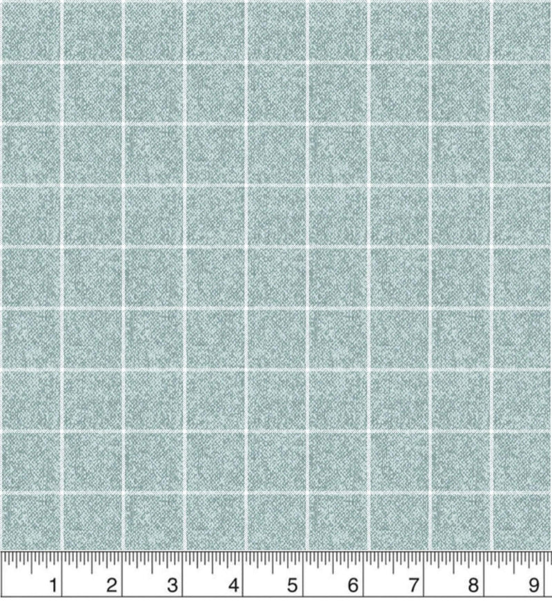 A Wooly Garden - Window Plaid - Aquamarine