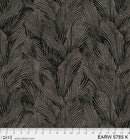 108" Earth Tones Black Leaf Cotton Wideback Fabric per yard