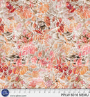108" Petal Play Cream Orange Red Florals Cotton Wideback Fabric per yard
