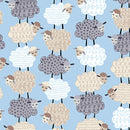 Sweet Dreams Flannel - Sweet Stacked Sheep - Blue