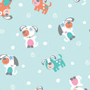 Twinkle Comfort Flannel - Puppy Love - Aqua
