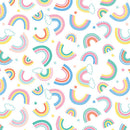 Twinkle Comfort Flannel - Dreamy Rainbows - White