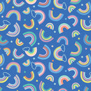 Twinkle Comfort Flannel - Dreamy Rainbows - Royal Blue