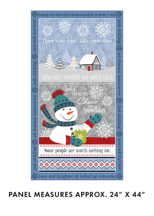Nordic Cabin - Snowman Panel (24" x 44")