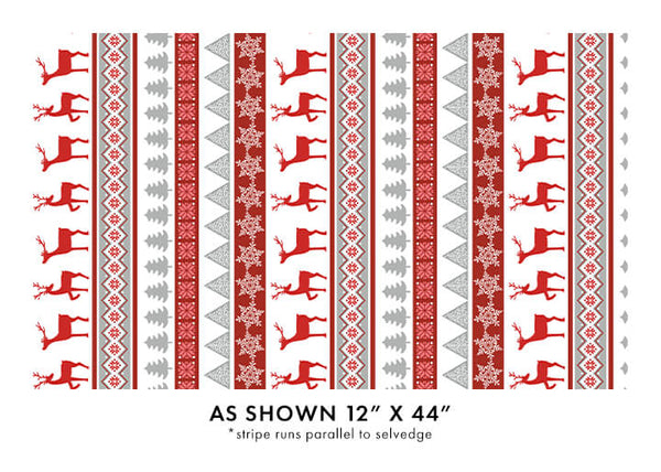 Nordic Cabin - Deer Stripe - Red