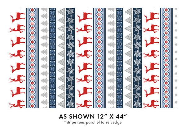 Nordic Cabin - Deer Stripe - Blue