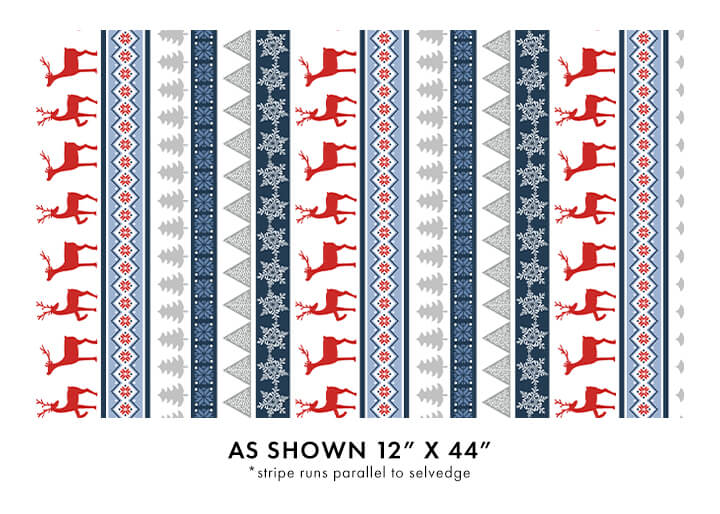 Nordic Cabin - Deer Stripe - Blue