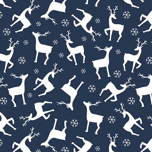 Nordic Cabin - Deer - Navy