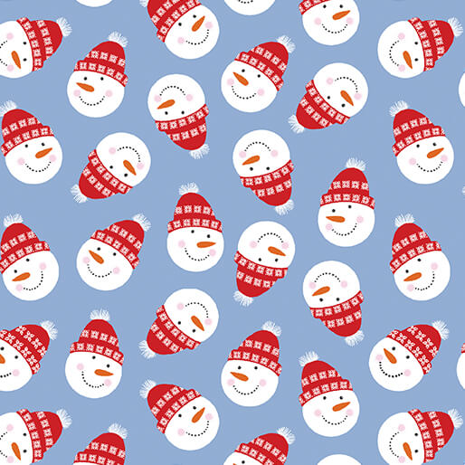 Nordic Cabin - Snowman Frolic - Blue