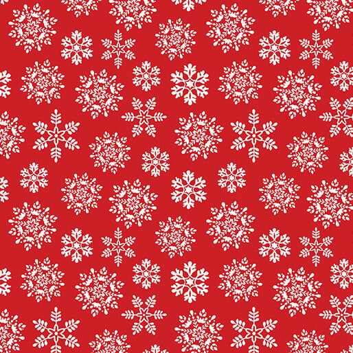 Nordic Cabin - Snowflakes - Red