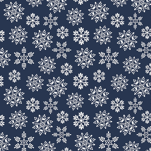Nordic Cabin - Snowflakes - Navy