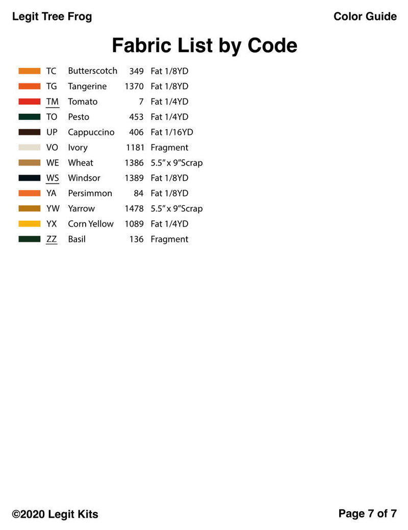 Legit Tree Frog Pattern