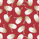 White Christmas - Tossed Santa - Red