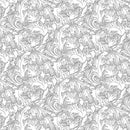 All About Daisies - Twirling Leaves - White on White