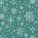 Snow Frost Teal Cotton 44"/45" Fabric Per Yard